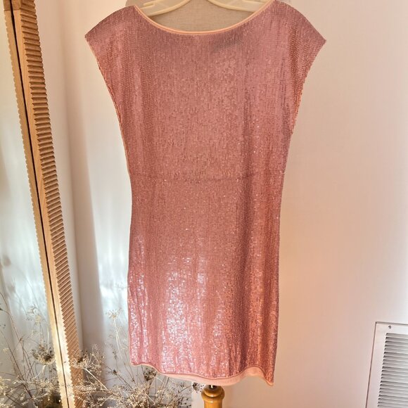 Alice & Olivia pink sequin sheath midi dress - Picture 3 of 10